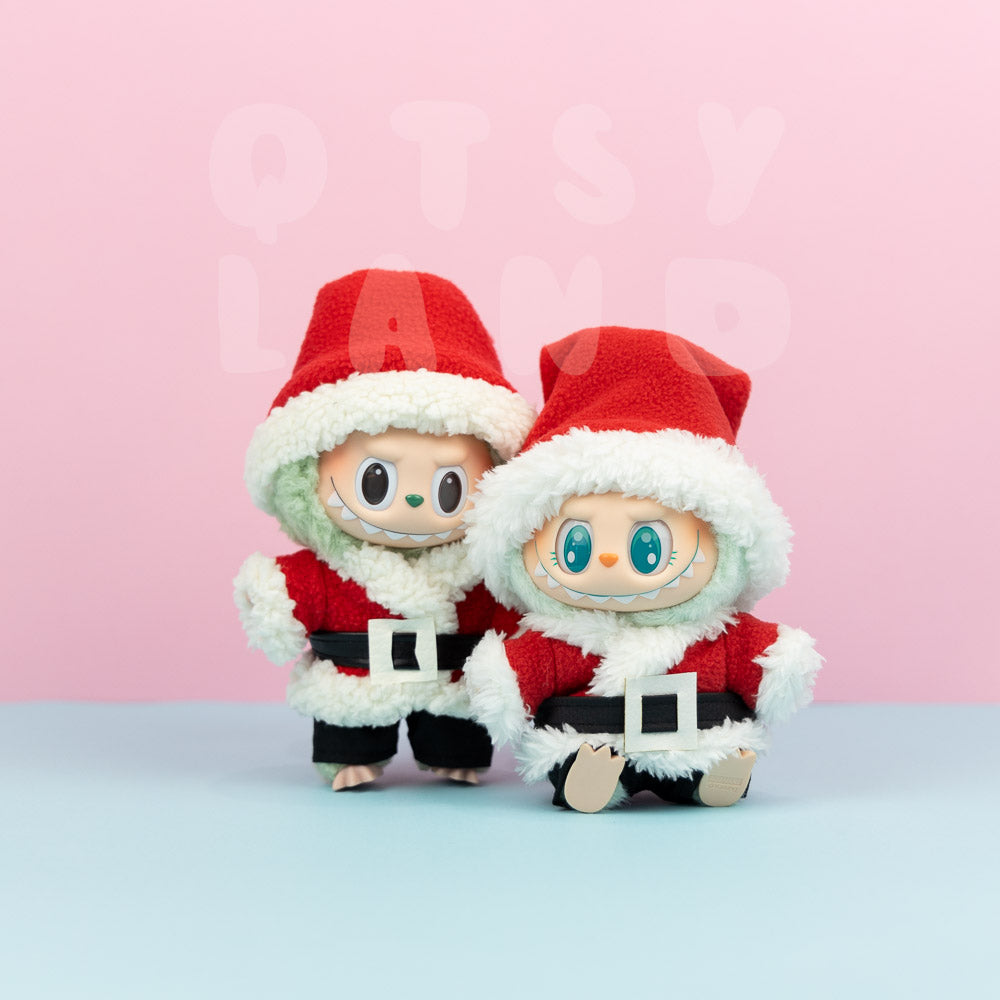 Christmas Santa Hat and Jacket Clothes Set for Labubu
