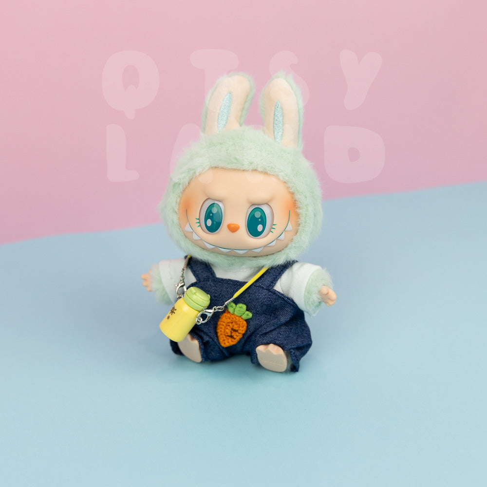 Farmer Overalls and Bottle Clothes Set for Labubu
